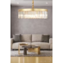 Desina 60'lık Kristal Taşlı Lüks Avize - Sarı-yaldız Sarı Yaldız