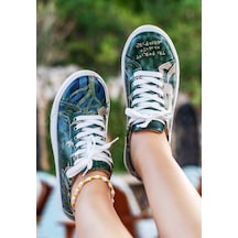 Kadın Vegan Deri Çok Renkli Sneakers - The Forest Always Whispers Tasarım