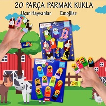 2 Set - 20 Parça Tox  Emojiler ve Uçan Hayvanlar Parmak Kukla T106