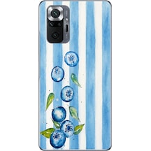 Redmi Note 10 Uyumlu Yaban Mersinleri Baskılı Silikon Kılıf Renkli