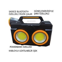 Arwoan Kabloyla Uzatılabilir Fener Sadece Bluetooth'la Çalışabilir Ses Bombası Siyah