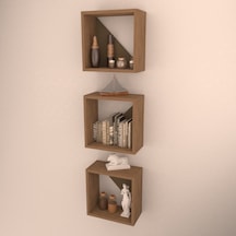 Rafkestir 3 Lü Florence Duvar Rafı Kafkas Meşe ( Mat )