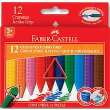 Faber Castell Grip Jumbo Crayon Kalın Silinebilir Pastel Boya 12 N11.3768