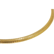 Kadın Yassı 6 Mm Kalınlığında Çelik Kolye Gold