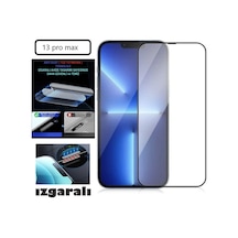 Apple Uyumlu   iPhone 13 Pro Max Ekran Koruyucu Toz Filitreli Izgaralı Anti Dust Tam Kaplayan Kırılmaz Cam