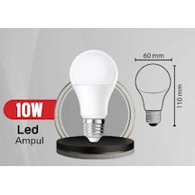 10W Led Ampul Beyaz Işık 6'Lı Paket E27 Duy