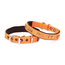 Doggie Comfort Dokuma Kemikli Köpek Boyun Tasması S Turuncu 2 Turuncu