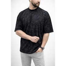 Erkek Premium Tişört Osy Yumuşak Dokulu Yıkamalı Oversize T-shirt - Siyah