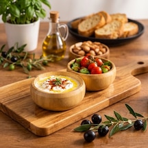 Bambu Çerezlik - Üçlü Set Kahverengi