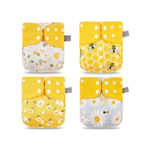 Moveevo 4'lü Yenilebilir Bebek Külotü Nem Tutucu Ağ Kumaşı Su Geçirmez Pul 3-15 Kg Uyumlu Es061-sd07 3 - 5 Yaş