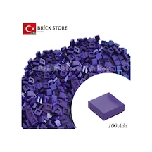 Yedek Parçalar, 100 Adet 1x1 Tile Düz Fayans Parçası, Koyu Mor Dark Purple , 3070