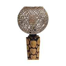 Bayburkay Doğal Ahşap Jüt Başlıklı Dilimlenmiş Ağaç Abajur Diğer