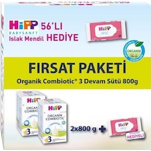 Hipp 3 Organik Bebek Sütü Combiotic 800 G x Islak Mendil 2 Adet