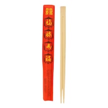 Benefhisha Chopstick 24cm 100'lü Kırmızı Kullan At Bambu Yemek Çubuğu 4'li Avantaj Paketi Mıchu 4 L