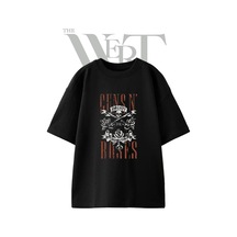 Thewert Guns N Roses Tasarım Baskılı Ünisex Siyah Oversize T-shirt