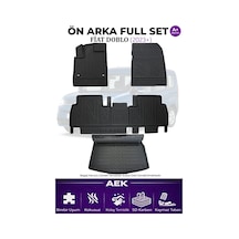Fiat Doblo 2023+ 5d Karbon Paspas Takımı +3d Pvc Bagaj Havuzu Set