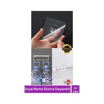 14 Adet Süper Güçlü Şeffaf Çerçeve Askısı Lekesiz Duvar Yapışkanı Mutfak Banyo Raf Tutucu Aksesuarı