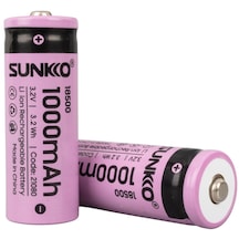 Sunkko Irf 3.2 Volt 1000 Mah 18500 Şarj Edilebilir Pil 2 Adet Lityum İon Şarjlı Pil 18x50mm