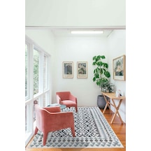 Valencıa-1510 Kaymaz Taban Dekoratif Modern Yıkanabilir Kolay Temizlenen Salon Balkon Mutfak Halısı Kilim Yolluk