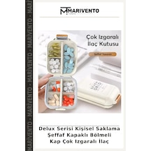 Delux Serisi Kişisel Saklama Şeffaf Kapaklı Bölmeli Kap Çok Izgaralı