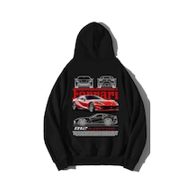 Brz Collection Unisex Oversize Ferrari 812 Superfast Hoodie-siyah Siyah
