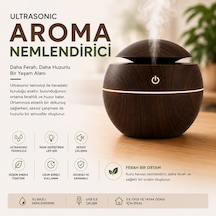 Küre Model Akasya Renk Hava Nemlendirici Ultrasonik Soğuk Buhar Makinesi, Led Işıklı