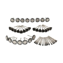 Hallow 45 Parça Paslanmaz Çelik Tel Fırça Tekerlek Seti 1/8'' E19615