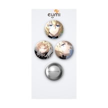Seraph Of The End Mikaela Hyakuya 3'lü Metal Rozet Seti 58mm İğneli Buton Çanta Yaka Rozeti Çok Renkli