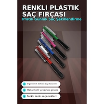 Renkli Plastik Saç Fırçası 23 Cm - Ergonomik Saplı 1 Adet Günlük Kullanım Bx-313447