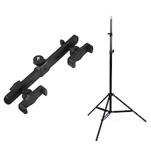 Microcase 2in1 Çift Başlıklı Ayarlanabilir 2 Telefon Tutucu + 2.1 Mt Tripod - Al5061 Siyah