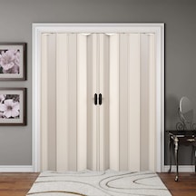 Faran Dekorasyon 170 x 215 Beyaz Renk Camsız Çift Açılım Pvc Akordiyon Kapı - FRNAKMODEL-0-148