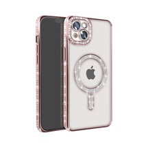 Apple İphone 15 Kılıf Joke Simli Magneticsafe Kılıf - Pembe 0.2M-Çok Renkli
