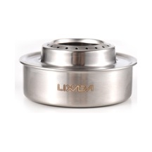 Pazly 120ml Kapasiteli Paslanmaz Çelik Kamp Alkollü Ocak, Katlanır Yangın Söndürme Kapağı Gümüş Gümüş