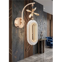 LumiaLighting Eclipse Model Tekli Gold 3 Renk Modu Kristal Taşlı Salon Mutfak Yatak Çocuk Odası Aplik Gümüş