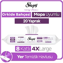Sleepy Easy Clean Orkide Bahçesi Mopa Uyumlu Yer Temizlik Havlusu&Mendili 20 Yaprak