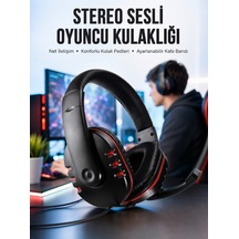 Oyuncu Kulaklığı Kulak Üstü Kablolu Stereo Mikrofonlu Yumuşak Kulak Yastığı Yeni Nesil - Lisinya