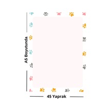 Renkli Pati Desenli Yazı Kağıdı A5 / 45 Yaprak / Çek-kopar Çok Renkli