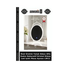 Özel Üretim Yatak Odası Ofis Kadın Dekoratif Kristal Elmas Led Işıklı Masa Aynası Lw11 Çok Renkli