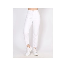 Woddi Beyaz Çnr Kadın Yüksek Bel Mom Jeans Likralı Esnek Kot Pantolon Yeni Hsn-1