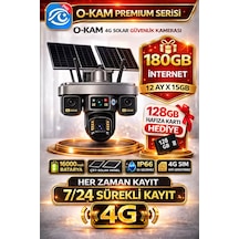 O-kam Ok335 Premium Serisi 12mp 4 Kameralı 4g Çift Solar Panel Gece Görüş 180gb 12ayx15gb İnternet +128gb Hafıza Akıllı Kamera