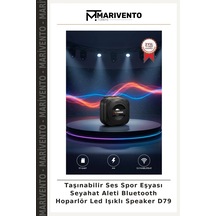 Taşınabilir Ses Spor Eşyası Seyahat Aleti Bluetooth Hoparlör Led Işıklı Speaker D79