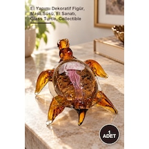 1 Adet Murano Cam Kaplumbağa Figürü El Yapımı Dekoratif Figür, Masa Süsü, El Sanatı, Glass Turtle, Collectible
