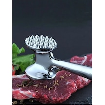 Çelik Çift Taraflı Biftek Et Döveceği Tırtıklı Çekiç Tipi 21 Cm Metal