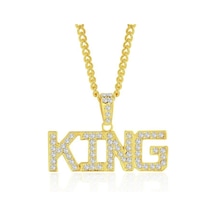 King Unisex Kolye Sarı Altın