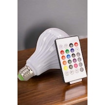 Kablosuz Bluetooth Hoparlör Led Lamba Beyaz