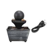 Reedark Usb & Pil Beslemeli Masaüstü Su Fontanı - Led Işıklı Küçük Ev Dekoru, Ofis Ve Ev İçin Sakinletici Su Sesli Mermer Desenli Figür