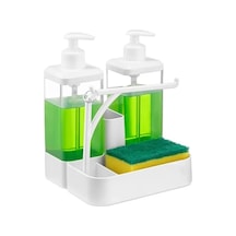 İkili Sıvı Sabunluk Seti - 2 X 350 Ml, Sünger Hazneli 12 Izgara