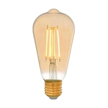 E27 Fil St64 Lamba, Sarı Işık 7w 630lm 2000k Gold Standart