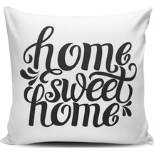 Kırlent Dünyası Home Sweet Home Dijital Baskılı Kırlent Kılıfı (357383882)