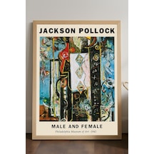 Jackson Pollock Doğal Ahşap Çerçeveli Poster, Dekoratif Sanatsal Duvar Tablosu